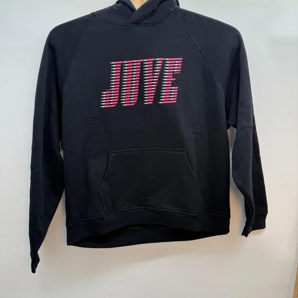 Juventus Black Hoodie‎ Pullover Graphic Sweatshirt Size L Soccer Italy